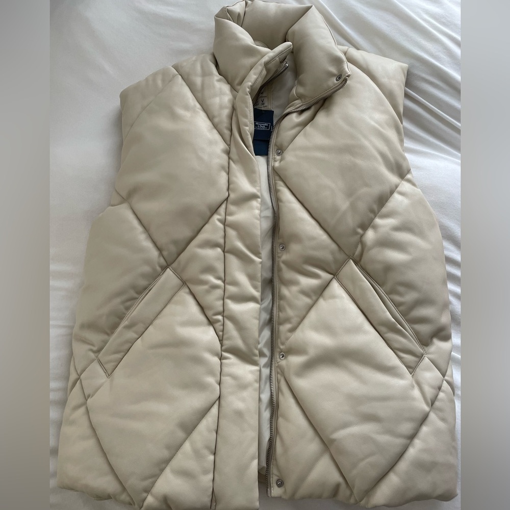 Abercrombie leather puffer vest